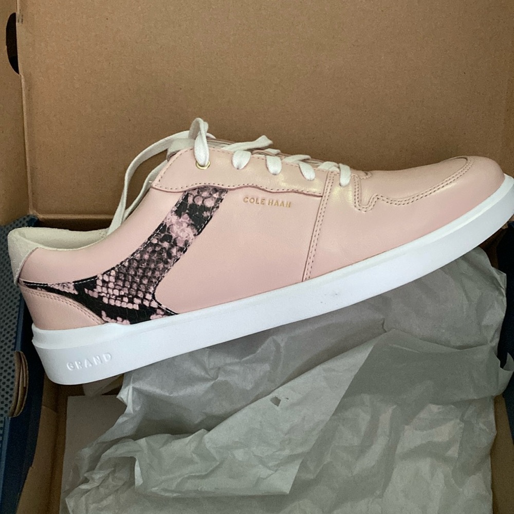 Cole Haan Pink Sneakers with Snake Print Detail